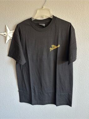 The Hundreds Black Tee with Yellow Script Logo